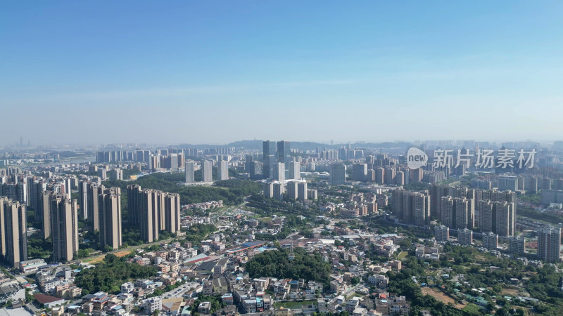 航拍江门大景江门城市建设