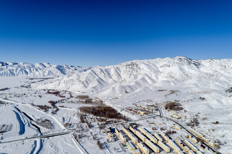 新疆冬季雪景航拍