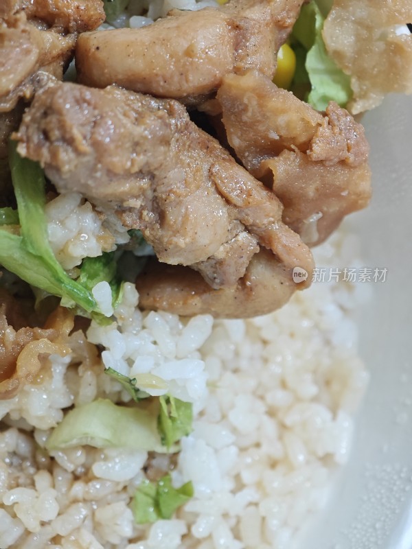 鸡肉盖浇饭特写