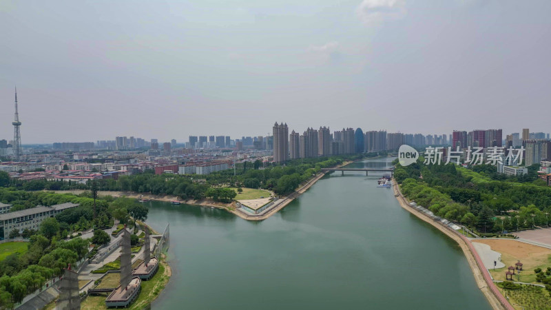 航拍漯河沙澧河风景区