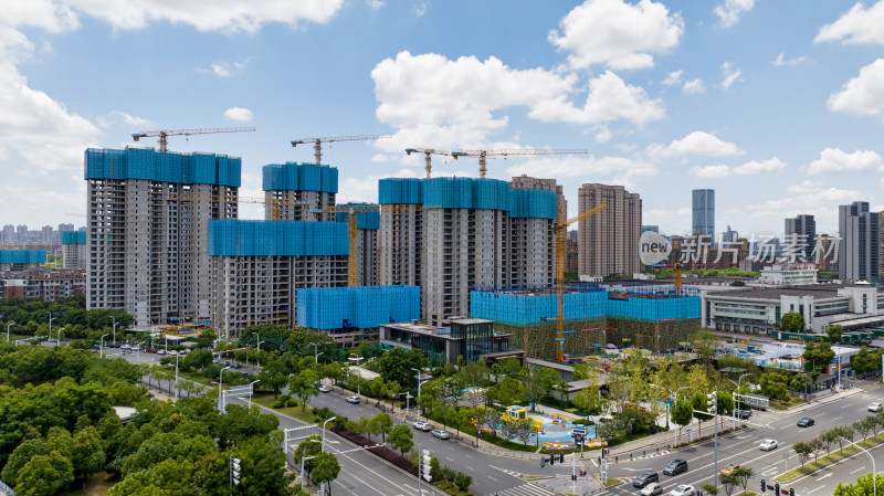 湖北武汉在建房地产开发居民小区建筑工地