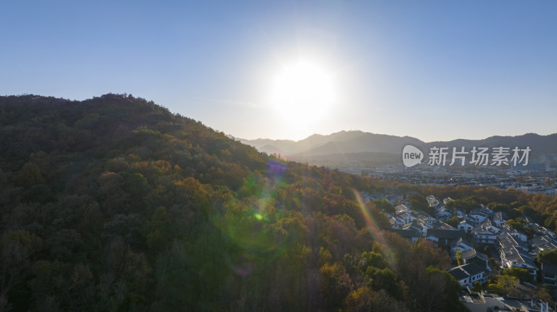 杭州西湖区城市风光航拍