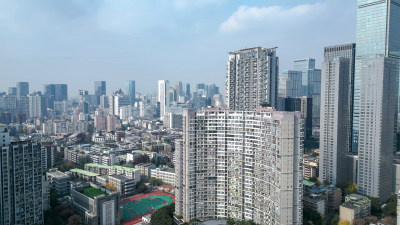 航拍四川成都城市大景成都宣传片