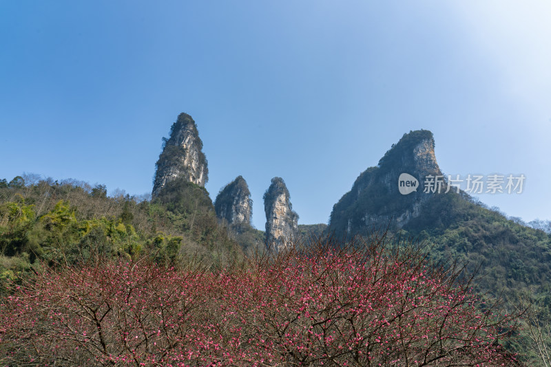 湘西卡斯特地貌山峰自然风景航拍