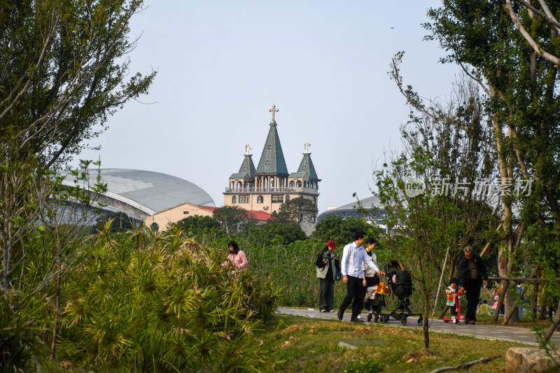 新春福州旗山湖市民游玩