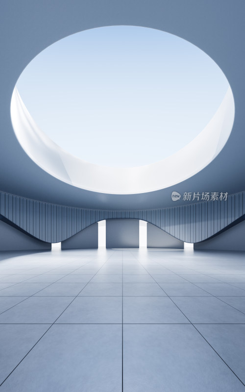 创意简约曲线建筑背景3D渲染