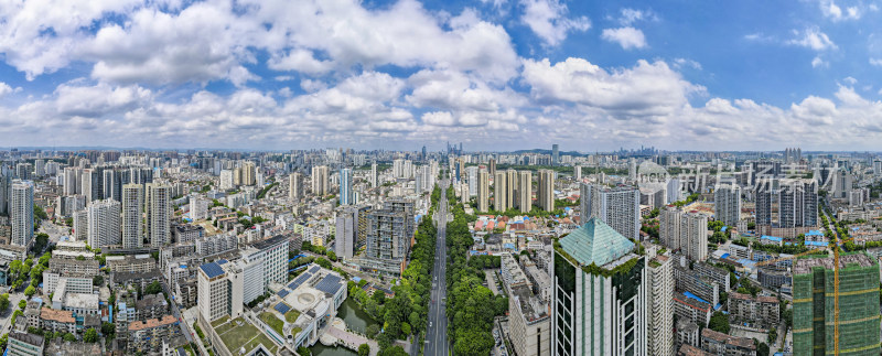 广西南宁城市风光全景图航拍