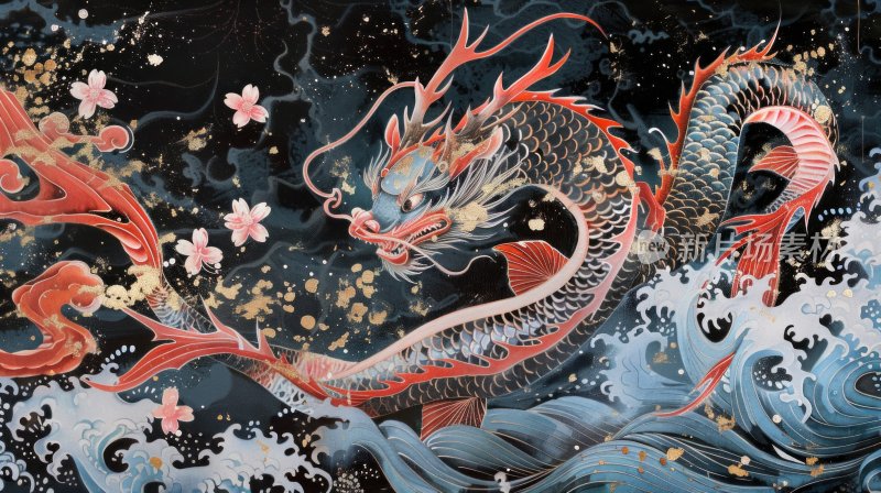 中式风格龙主题插画