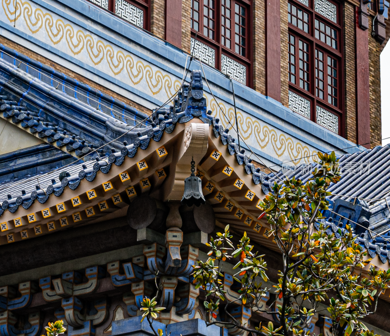 中式古建筑屋檐特写