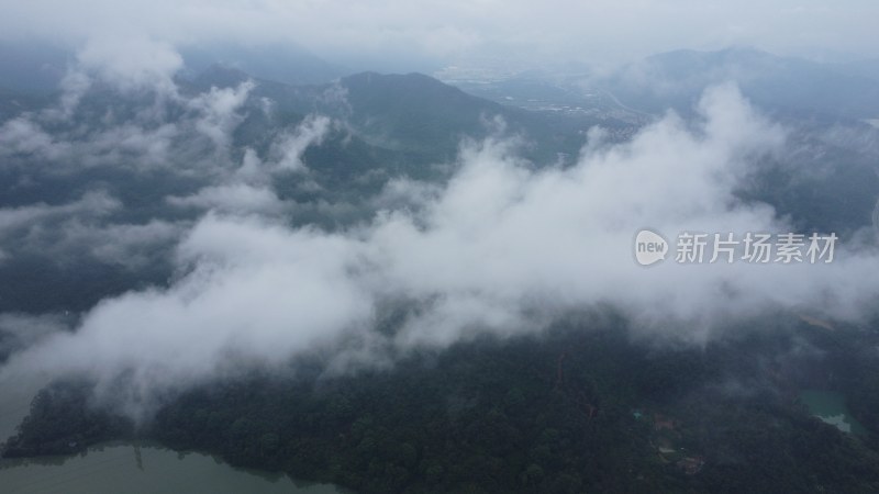 广东东莞：雨后银瓶山上空出现云海