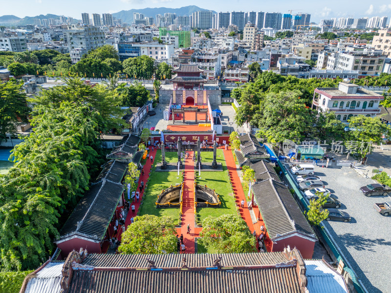 海南三亚崖州古城高视角历史文化航拍全景