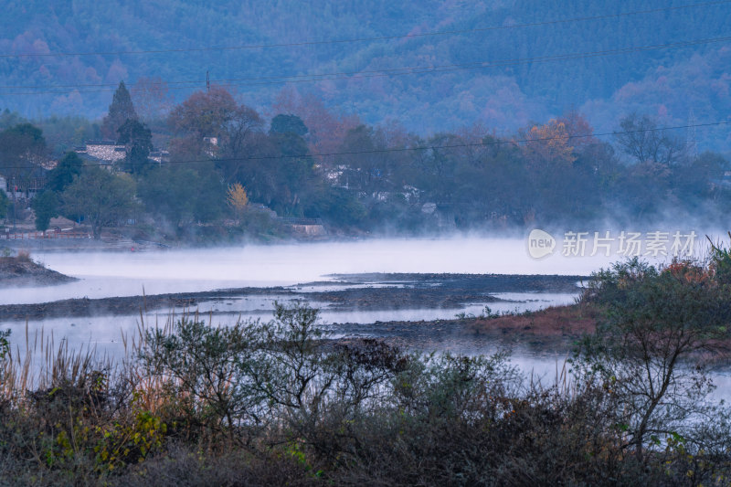 航拍安徽宣城泾县桃花潭风景区