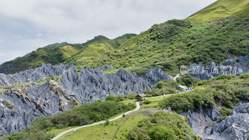 四川西部甘孜道孚县八美墨石公园景区航拍