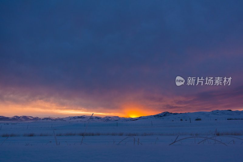 新疆冬季雪景航拍