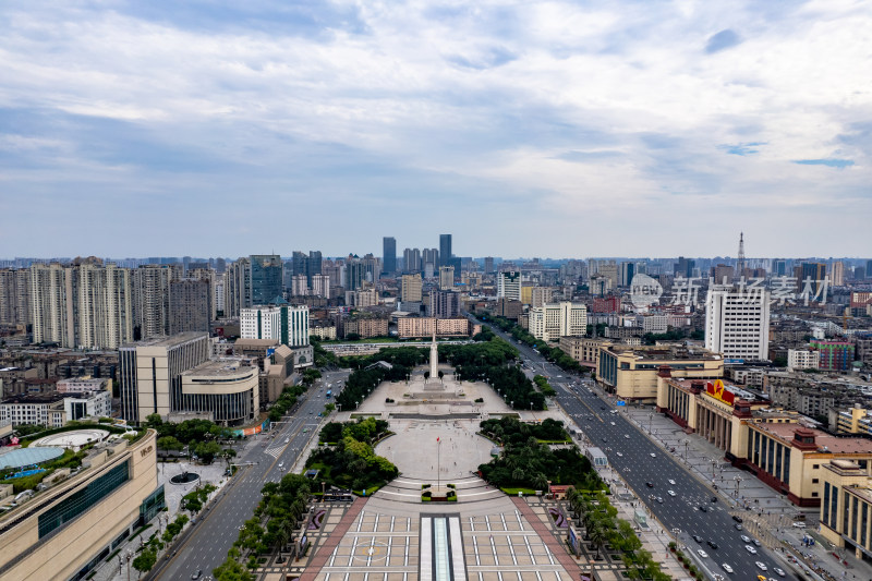 南昌八一广场周边建筑航拍图