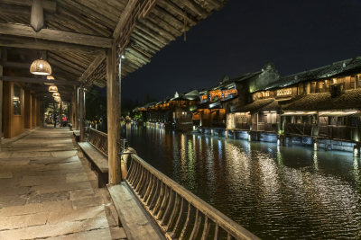 浙江嘉兴乌镇西栅夜景