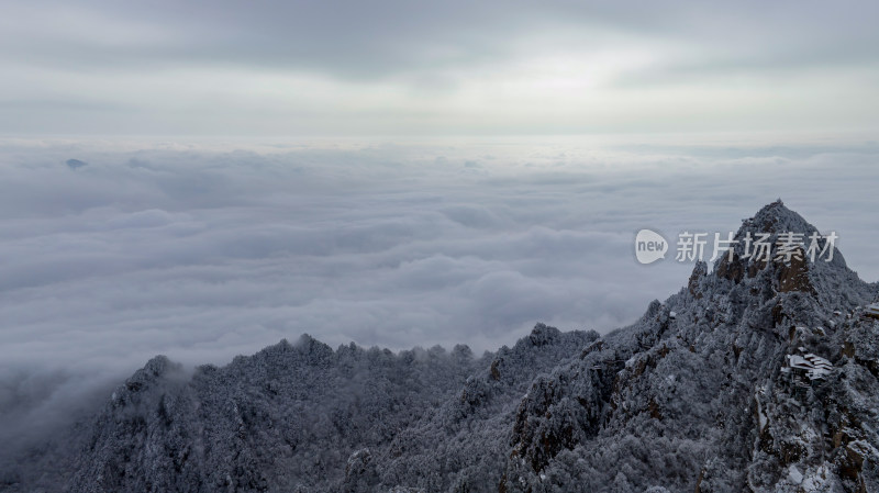 山川大雪云海大气航拍