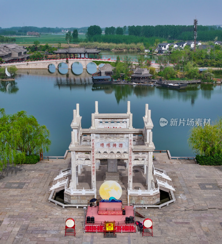 河南省开封市朱仙镇启封故园航拍