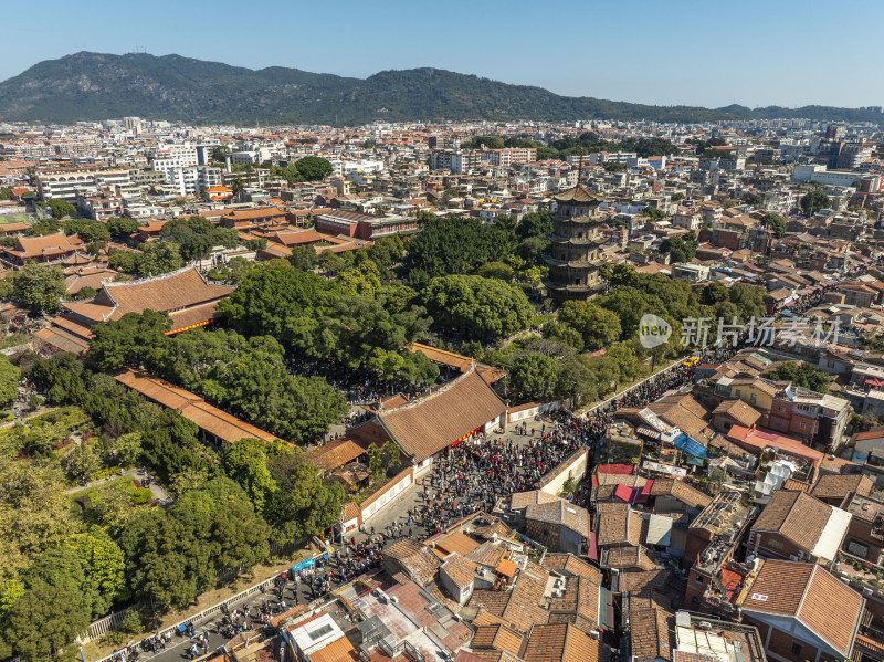 泉州开元寺双塔西街泉州东西塔古建筑航拍