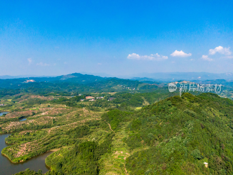 青山绿水山川丘陵航拍