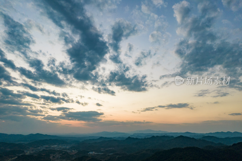 湖南怀化城市日落晚霞夕阳