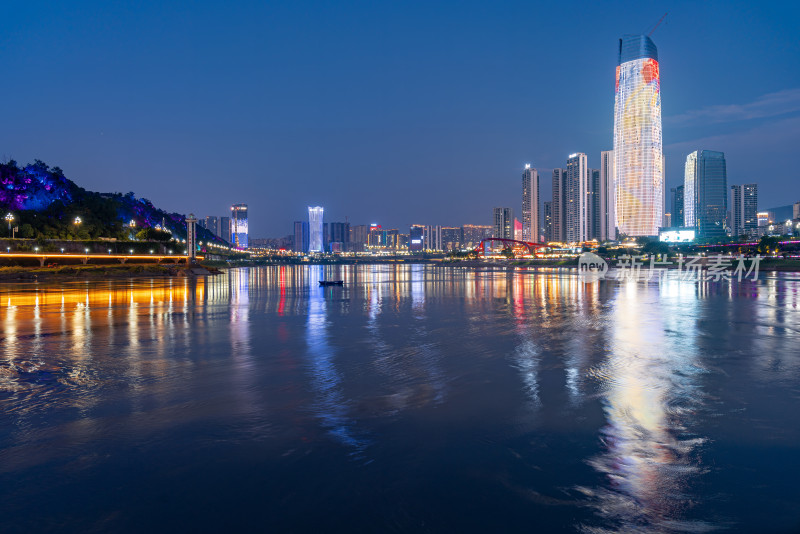 宜宾城市风景夜景江景