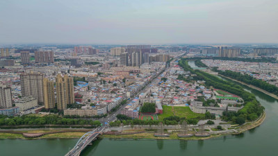 航拍河南漯河城市建设
