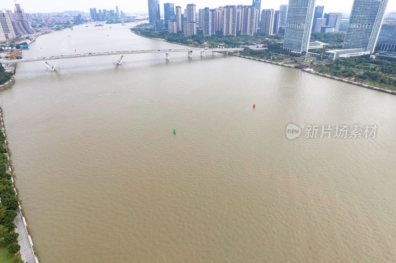 广州珠江两岸高楼建筑航拍摄影图