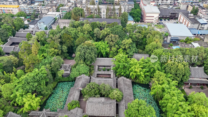 四川眉山三苏祠4A景区 航拍图