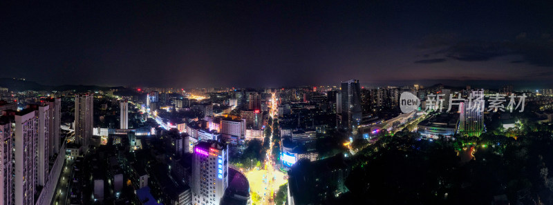 贵州凯里城市夜景灯光航拍全景图