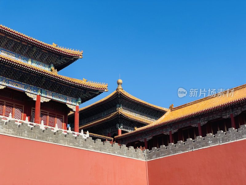故宫古建筑红墙黄瓦景观