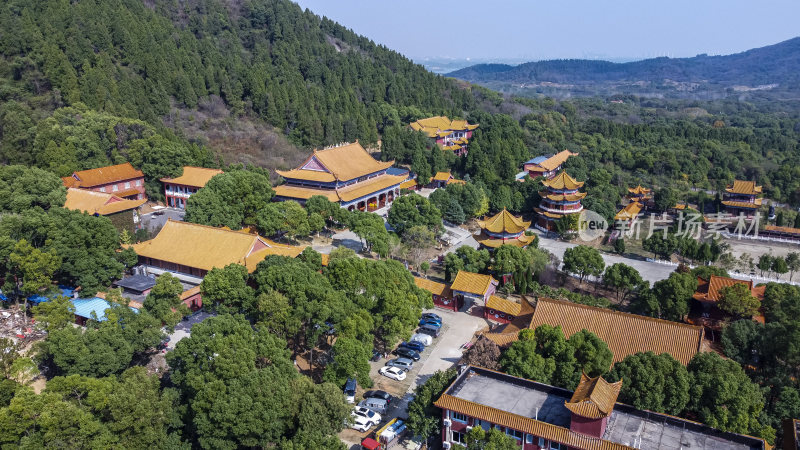 武汉龙泉山风景区龙泉寺航拍