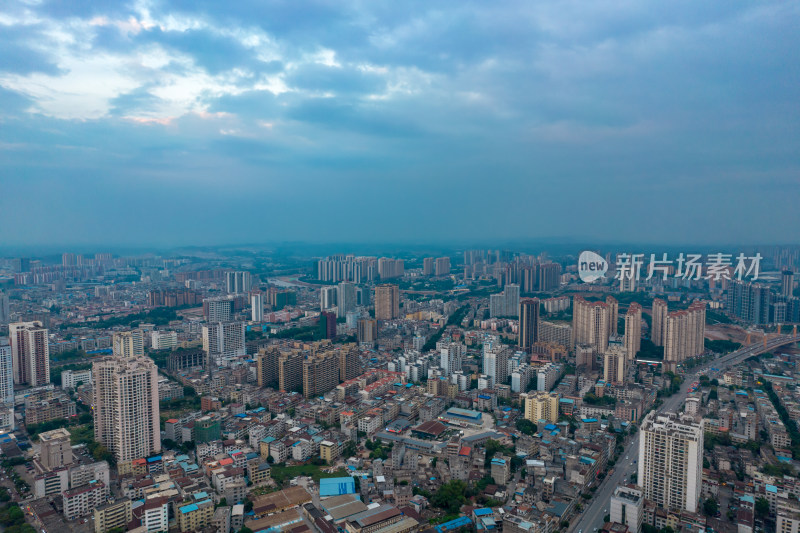 广西钦州城市大景航拍摄影图