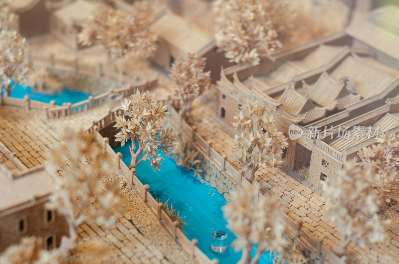 微缩的福州古建筑群落模型