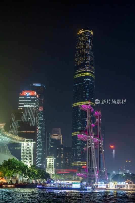 广东广州大剧院夜景城市建筑摩天大楼景观