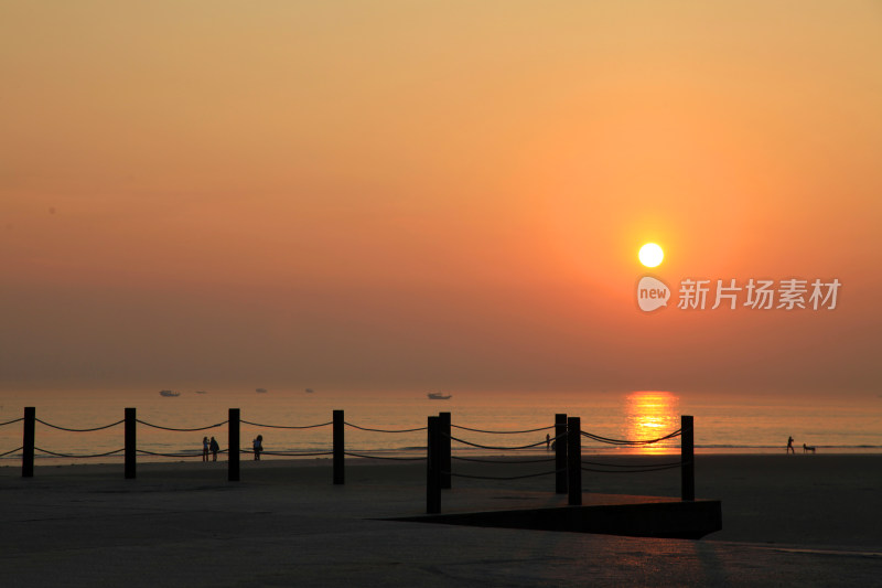 海岸日落-海滨夕阳