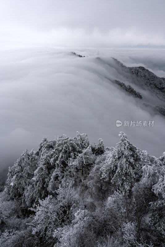 山川大雪云海大气航拍