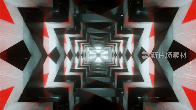 抽象发光隧道空间场景