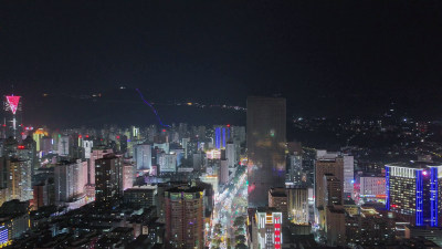 甘肃兰州夜景兰州城市夜景航拍