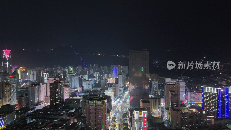 甘肃兰州夜景兰州城市夜景航拍