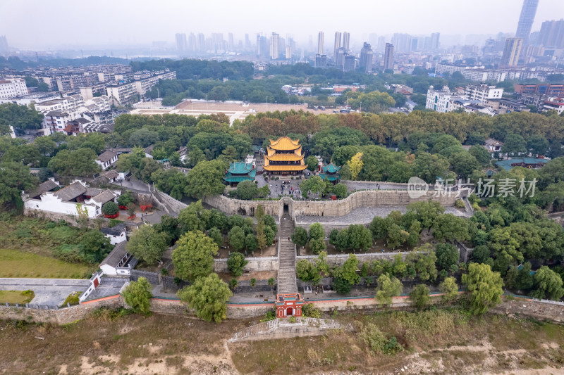 岳阳岳阳楼汴河街航拍图