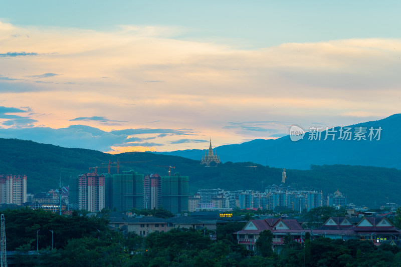 西双版纳景洪市的建筑和景观