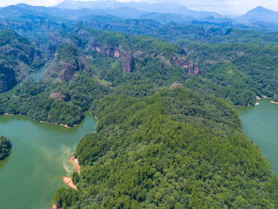 大好河山青山绿水大金湖航拍图