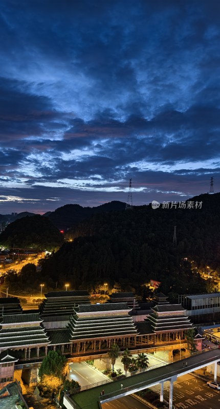 风雨桥古建筑夜景