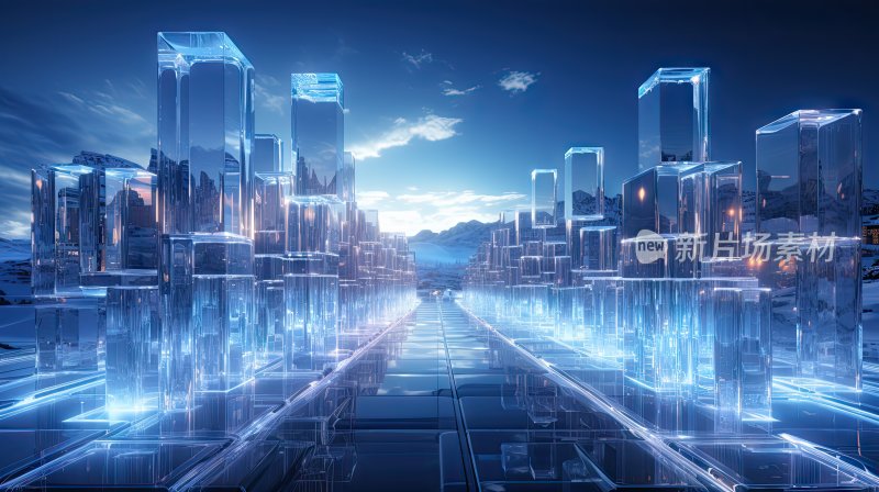 科幻插图，赛博朋克未来城市