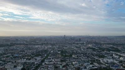 航拍江苏苏州大景城市天际线