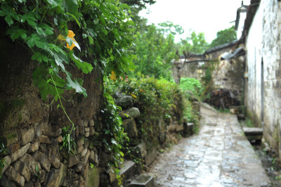 古色古香的传统古建筑屋檐 安徽查济古村