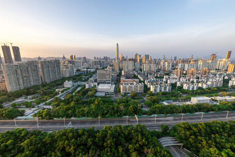 深圳福田CBD大湾区平安大厦夜景蓝调