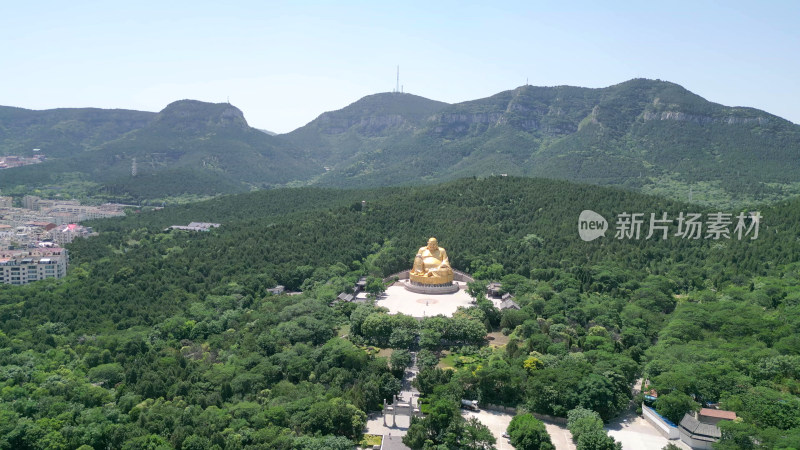 航拍山东济南千佛山风景区