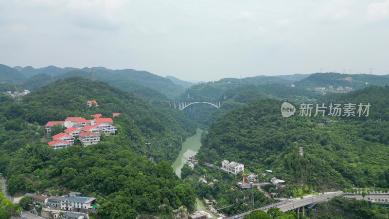 航拍湖北宜昌西陵峡风景区